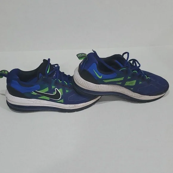 Air Max Men's Genome Dark Royal Blue Green Strike Sneakers Size 8.5 DC9410-400 - Picture 1 of 6